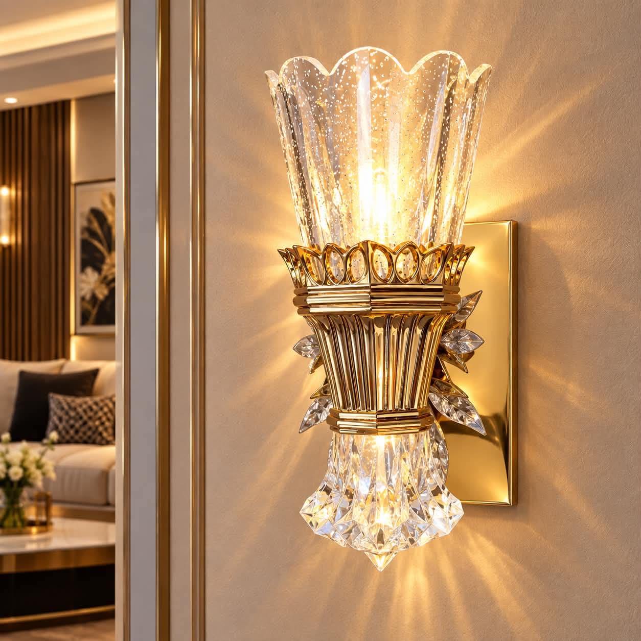 أبليك جداري LED فاخر – تصميم أكريليك مزدوج