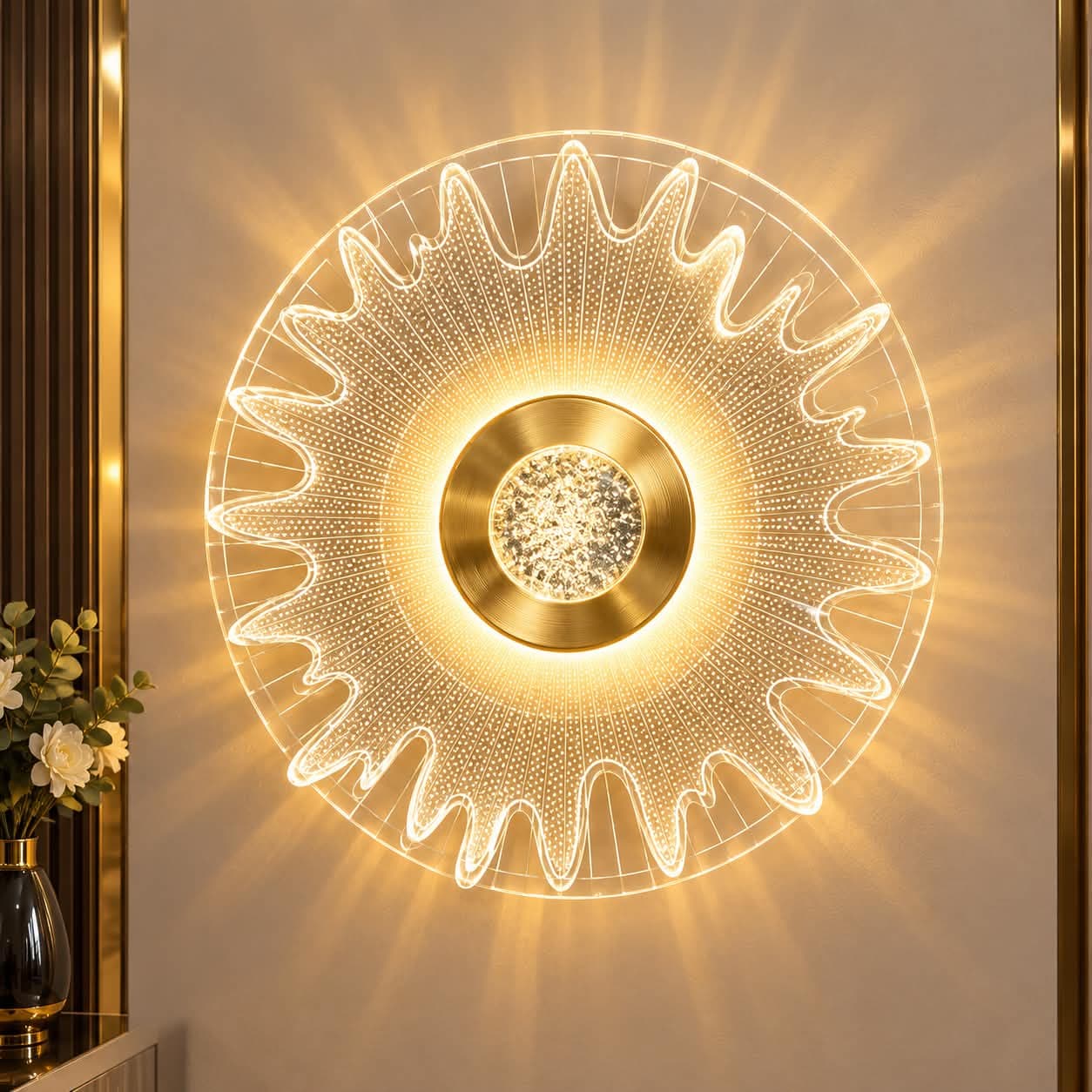 أبليك جداري LED دائري بتصميم عصري فاخر